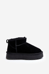Fashionable Suede Low Snow Boots Black Nucca