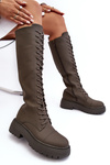 Lace-up Insulated Ankle Boots Dark Green Bergdis  