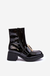 Lacquered Heel Boots Black Hensy