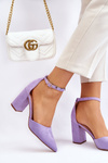 Suede Heel Pumps Violet Lexie