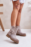 Women's Suede Boots On Flat Heel 3610 Lewski Cappucino