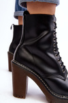 Women's lace-up ankle boots with a chunky heel Arove