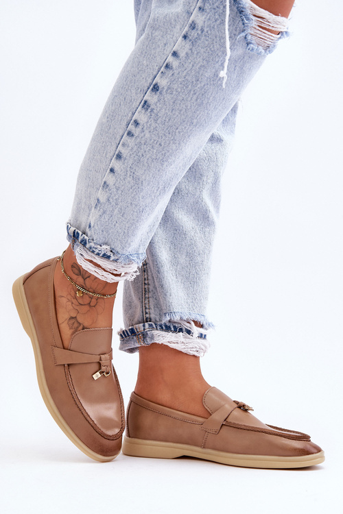 Mokasyny Klasyczne Damskie Brązowe Cortez E722