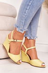 Women's Wedge Sandals Laura Messi 2253 Yellow
