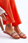 Women's Embellished Slippers Orange Bellisa