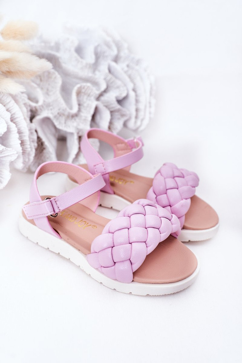Children's Braided Sandals Purple Adella