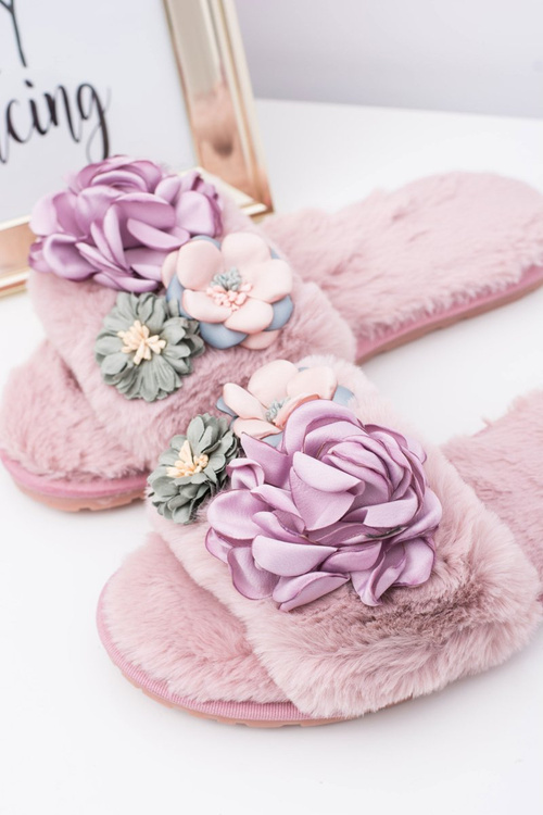 Różowe Klapki Damskie Z Kwiatkami Lu Boo Bouquet