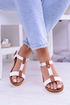 White Comfortable Women's Flat Dubi Sandals