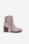 Perforated Ankle Boots On Block Heel Multikolor Nurissa