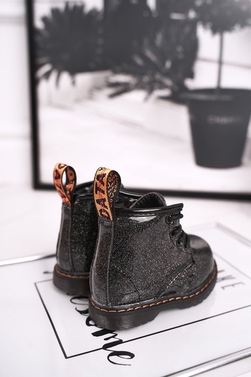 Children's Boots Warm With Zipper Lacquered Black Mistor