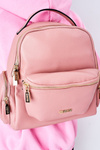 Leather Backpack / Kidney Bag 2in1 Big Star HH574059 Pink