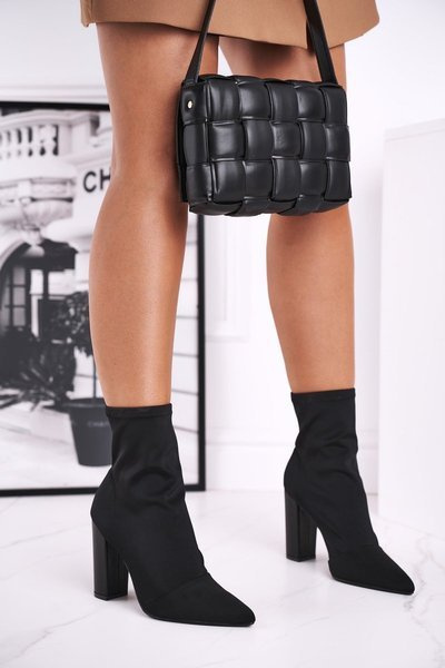 Women's Boots On Heel Lycra Black Morie