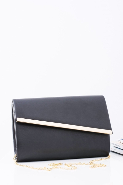 Fashionable Women's Black Faced Shoulder Clutch Bag