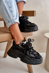 Women's sneakers with chunky sole black Nevela