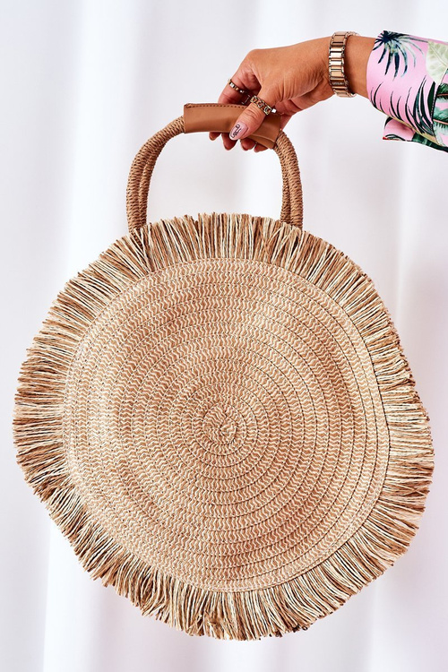 Braided Round Bag BRUNO ROSSI Beige
