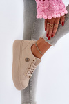 Women's platform sneakers in beige Eshen