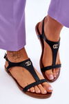 Flat Sandals With Decoration S.Barski KV-5541-45 Black