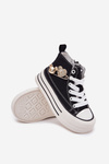 Children's High Sneakers With Gold Decoration Black Elvena