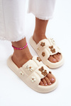 Women's Foam Sandals with Beige Decorations Cambrina