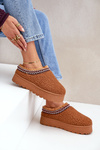 Snow Boots Slippers On A Platform With Sheepskin Camel Ovirissa