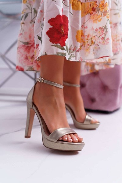 Women's Platform Heeled Sandals Gold Ellania
