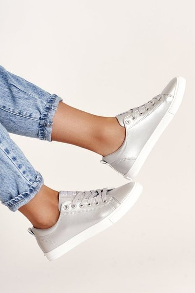 Women's Leather Sneakers BIG STAR HH274143 Silver