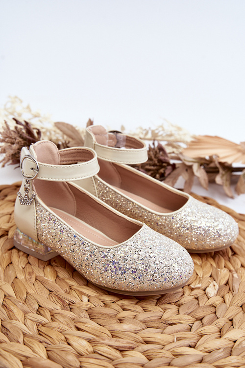Children's Glitter Ballerina Flats Gold Pardride
