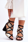 Heel Sandals Maciejka 05181-25 Gold-Black