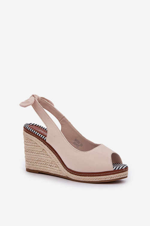 Wedge Sandals With Braiding Beige Nanalis