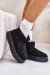 Low Women Snow Boots On Platform Insulated With Fur Black Saldren