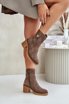 Warm Women's Heeled Ankle Boots Brown Vailia