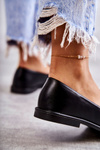 Women's Leather Loafers With Decoration Black Kerrie