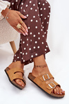 Women's Cork Platform Sandals With Buckles Camel Livara
