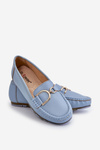 Women's Leather Loafers Light blue Downtown