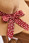Fashionable Hat With Material Bow Beige