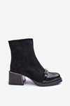 Suede Boots On Massive Block SBarski MR870-70 Black