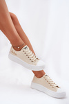 Women's Sneakers On A Platform Beige Lee Cooper LCW-24-44-2464L