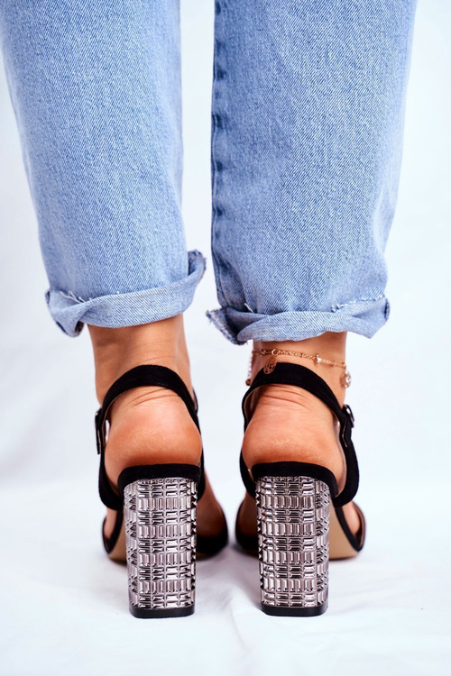 Women's Sandals On Heel Black Barski Baskila