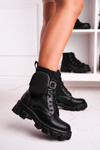 Platform Boots With A Purse Black Army