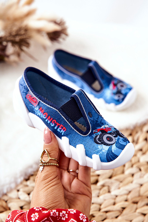 Buty Papcie Befado Wsuwane 290X217 Niebieskie
