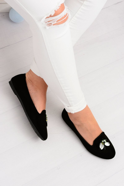 Suede Black Women's Ballerina Lords Lace-ups Veni