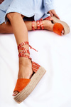 Suede Wedge Sandals Orange Livia