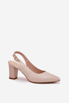 Comfortable Heels On A Block Heel Sergio Leone SK162 Beige