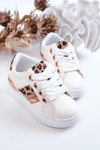 Leather Sport Shoes Leopard White Trixie