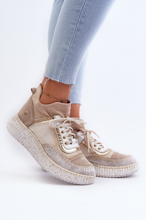 Women's Suede Shoes by Maciejka 06405-04 Beige