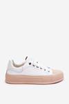 Women's Lacquered Platform Sneakers GOE LL2N4020 White