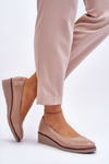 Classic Patent Wedge Pumps Beige Paola