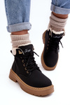 Women's Leather Trappers with Fur Black Lynnvia
