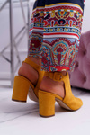 Women's Stiletto Sandals with Peep Toe Yellow Esta