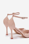 Patent Leather High Heel Sandals Beige Revella